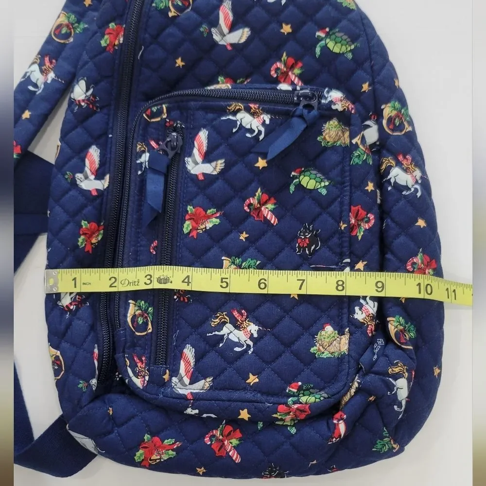 Vera Bradley Navy Blue Quilted Snow Globe Motifs Sling Backpack